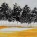 Peinture Ce que les arbres nous disent par Escolier Odile | Tableau Figuratif Paysages Nature Minimaliste Acrylique