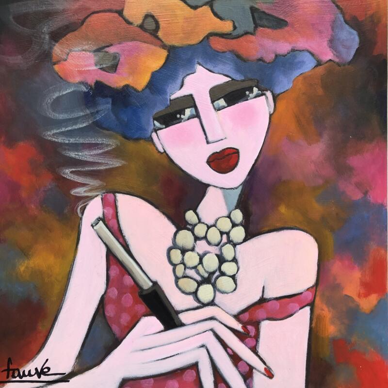 Peinture Cigarette  par Fauve | Tableau Figuratif Scènes de vie Acrylique
