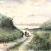 Painting La Touraine - Les deux pêcheurs by Gutierrez | Painting Impressionism Landscapes Watercolor
