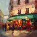 Pintura Rainy Evening por Klemens Alexandr | Pintura Impressionism Arquitectura Aceite