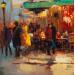 Pintura Rainy Evening por Klemens Alexandr | Pintura Impressionism Arquitectura Aceite