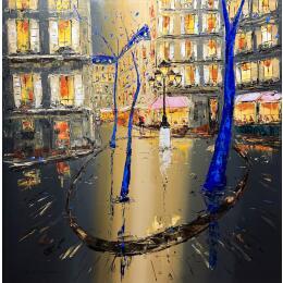 Peinture Place Furstenberg par Rousseau Patrick | Tableau Figuratif Huile Urbain