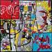 Painting POP NY (R. Lichtenstein) by Costa Sophie | Painting Pop-art Pop icons Acrylic Gluing Upcycling