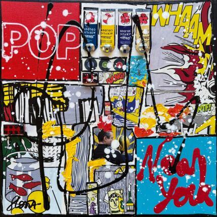 Painting POP NY (R. Lichtenstein) by Costa Sophie | Painting Pop-art Acrylic, Gluing, Upcycling Pop icons