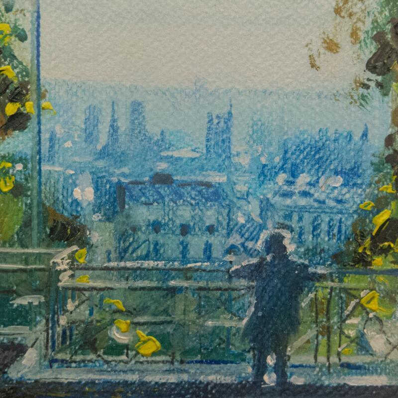 Peinture Desde Belvedere de Belleville par Fran Sosa | Tableau Figuratif Paysages Scènes de vie Architecture Huile