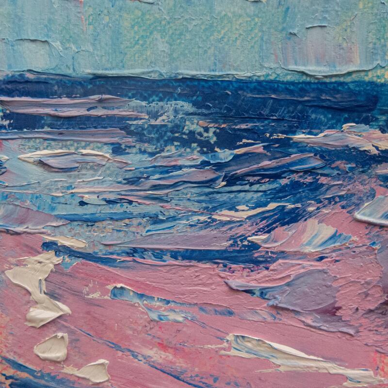 Painting Mar al alba by Fran Sosa | Painting Figurative Landscapes Marine Life style Oil