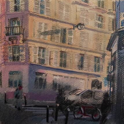 Painting Piano naranja y azul by Fran Sosa | Painting Figurative Oil Architecture, Landscapes, Pop icons, Urban