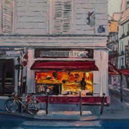 Peinture Boulangerie par Fran Sosa | Tableau Figuratif Huile Architecture, Paysages, Urbain