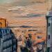 Painting Lejos by Fran Sosa | Painting Figurative Landscapes Urban Architecture Oil