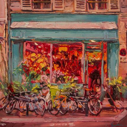 Painting Flores para que te acompañen by Fran Sosa | Painting Figurative Oil Architecture, Landscapes, Urban