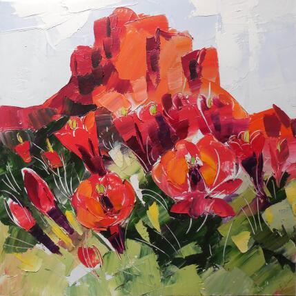 Painting Red Desert by Lunetskaya Elena | Painting Figurative Cardboard, Oil Landscapes, Nature