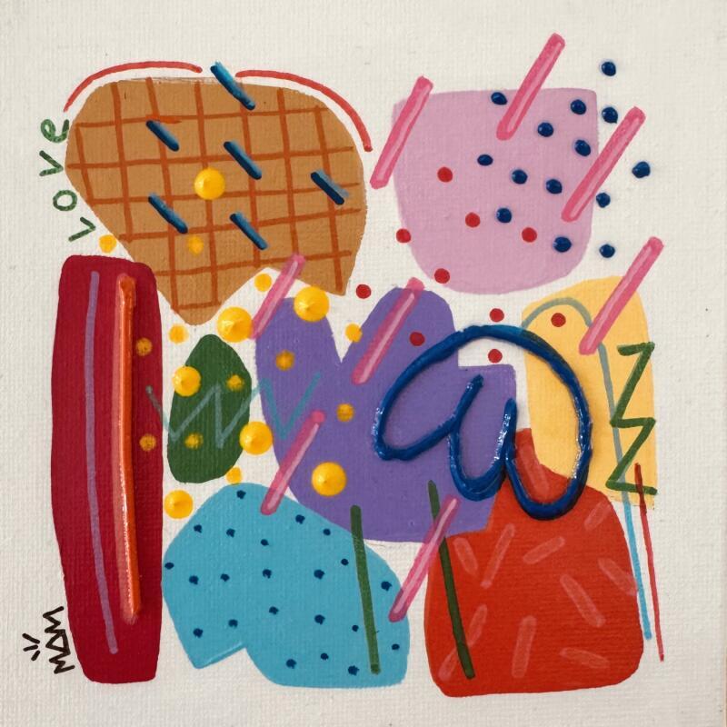 Gemälde LOVE COMPO von Mam | Gemälde Abstrakt Pop-Ikonen Minimalistisch Acryl