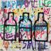 Peinture 3 BOTTLES par Mam | Tableau Street Art Société Icones Pop Natures mortes Acrylique