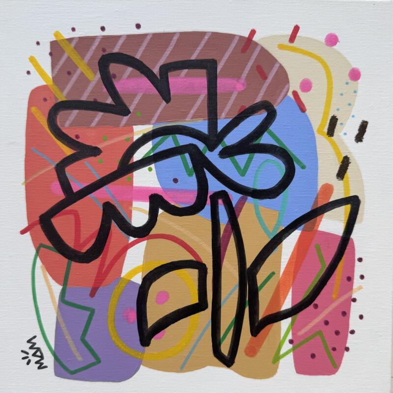 Peinture JOLIE FLEUR par Mam | Tableau Abstrait Natures mortes Minimaliste Acrylique