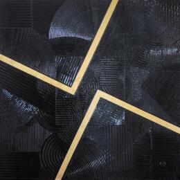 Painting New Gold Dream by Bauquel Véronique | Painting Abstract Acrylic, Gold leaf Minimalist