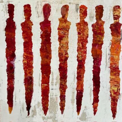 Peinture Ambre d'or par Rocco Sophie | Tableau Art Singulier Acrylique, Collage, Sable