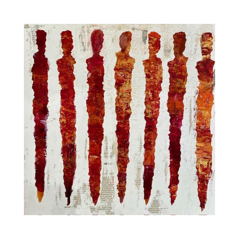 Painting Ambre d'or by Rocco Sophie | Painting Raw art Acrylic Gluing Sand