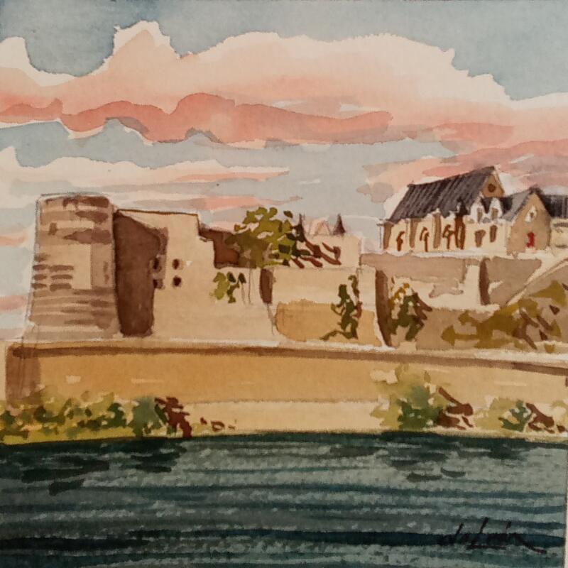 Painting Jour calme by De León Lévi Marcelo | Painting Figurative Urban Watercolor