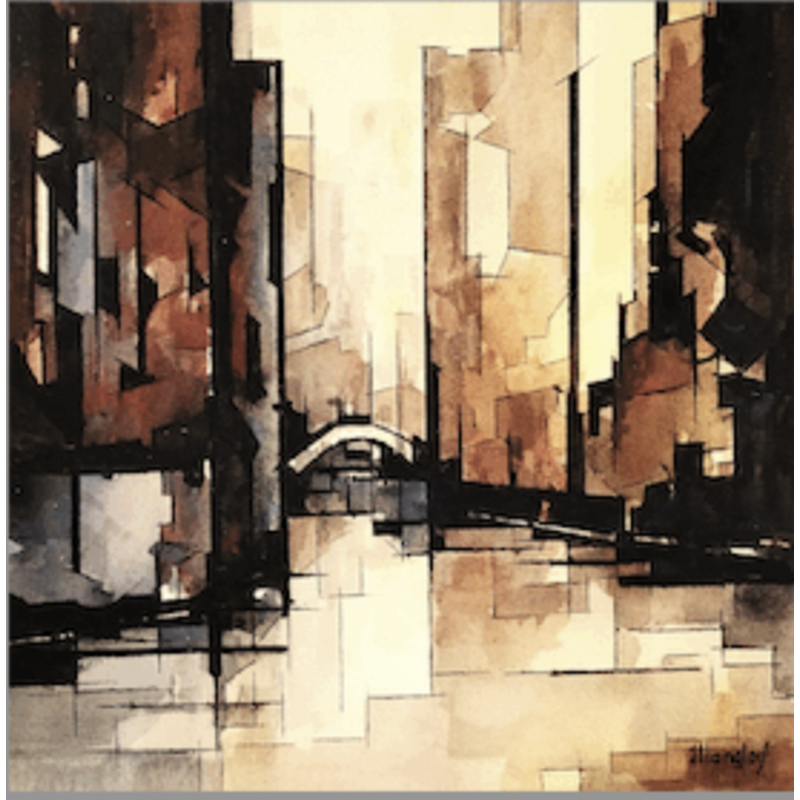 Painting Venise (pont) by Langlois Jean-Luc | Painting