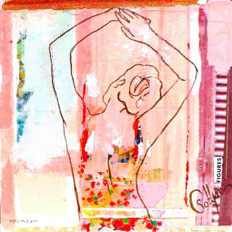 Painting SIMPLE SOIE by Sablyne | Painting Raw art Life style Wood Cardboard Acrylic Gluing Ink Pastel Gold leaf Upcycling Paper Pigments