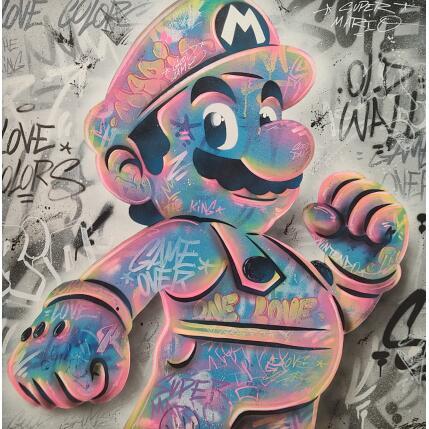 Painting Mario Win by Lemoine Mael | Painting Pop-art Acrylic, Graffiti Pop icons