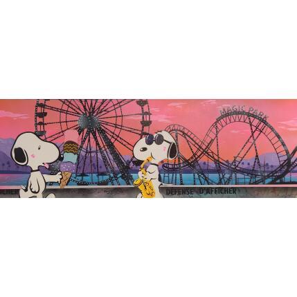 Painting La promenade Snoopy by Lemoine Mael | Painting Pop-art Acrylic, Graffiti Pop icons