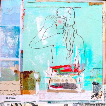 Painting EMBRUNS by Sablyne | Painting Raw art Acrylic, Cardboard, Gluing, Gold leaf, Ink, Paper, Pastel, Pigments, Upcycling, Wood Life style, Nature