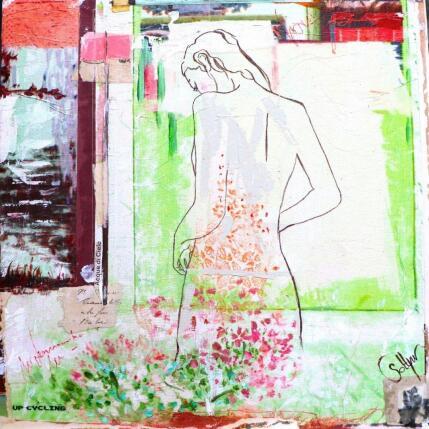 Peinture O VERT DE L'EAU par Sablyne | Tableau Art Singulier Acrylique, Bois, Carton, Collage, Encre, Papier, Pastel, Pigments, Upcycling Nature, Paysages, Scènes de vie