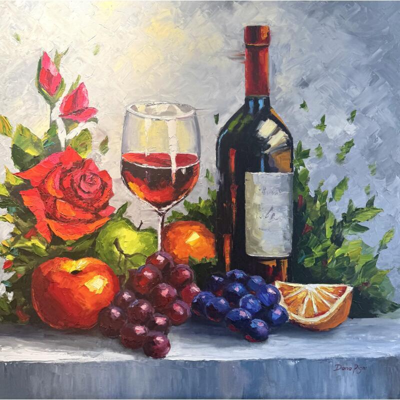 Painting A Relaxing Evening After a Hard Day by Pigni Diana | Painting Impressionism Life style Still-life Oil