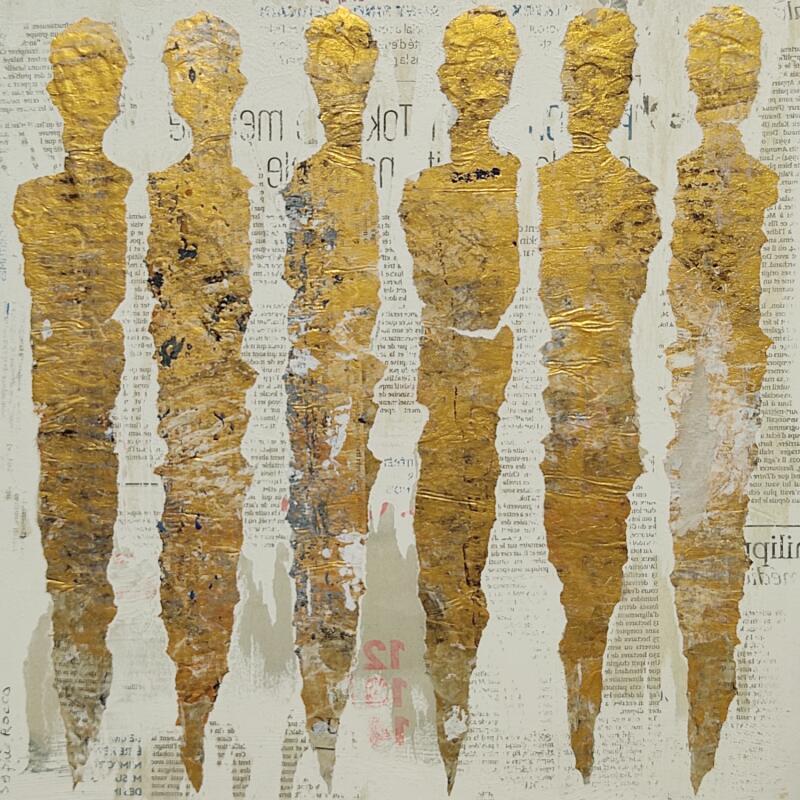 Peinture Ostia Antiqua par Rocco Sophie | Tableau Art Singulier Acrylique Collage Sable