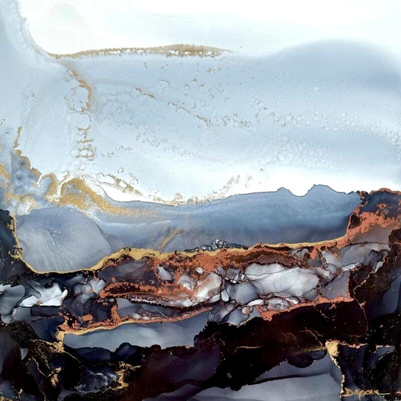 Gemälde 2297 Poésie Minérale von Depaire Silvia | Gemälde Abstrakt Landschaften Marine Schwarz & Weiß Acryl