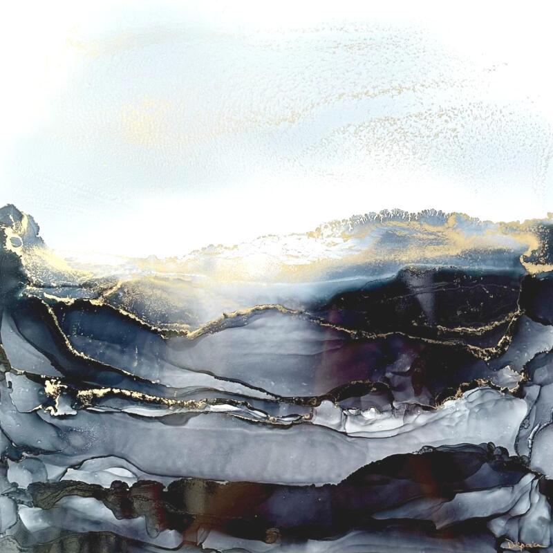Painting 2357- Poesie Minérale by Depaire Silvia | Painting Abstract Landscapes Marine Minimalist Acrylic