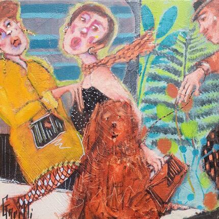 Peinture rencontre canine. par Garilli Nicole | Tableau Figuratif Acrylique Scènes de vie