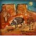 Peinture Javelina and cactus par Maury Hervé | Tableau Art Singulier Animaux Acrylique Encre Sable Pigments