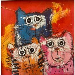 Painting Now go! by Maury Hervé | Painting Raw art Acrylic, Ink, Pigments, Sand Animals