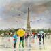 Peinture Le Trocadéro sous la pluie par Lallemand Yves | Tableau Figuratif Urbain Acrylique
