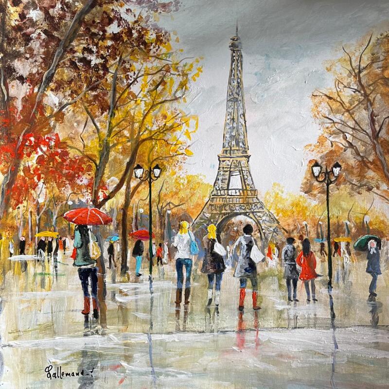 Gemälde Promenade au champ de Mars  von Lallemand Yves | Gemälde Figurativ Urban Acryl