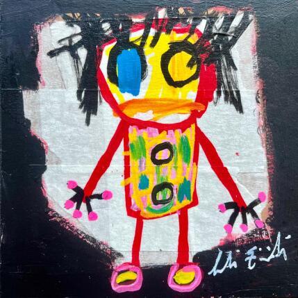 Painting Récréation by Zaïdi Larbi | Painting Raw art Acrylic, Pastel, Posca