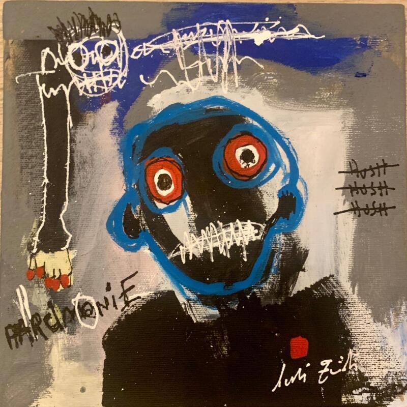 Painting AVEC PARCIMONIE  by Zaïdi Larbi | Painting Raw art Acrylic Posca Pastel