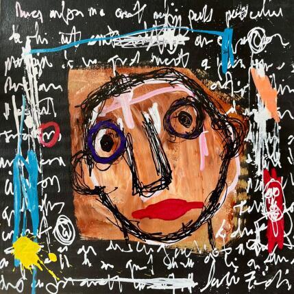 Painting Bleu by Zaïdi Larbi | Painting Raw art Acrylic, Pastel, Posca Pop icons