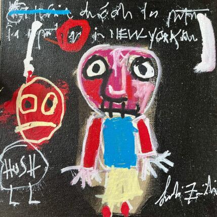 Painting Hush noir by Zaïdi Larbi | Painting Raw art Acrylic, Pastel, Posca Pop icons