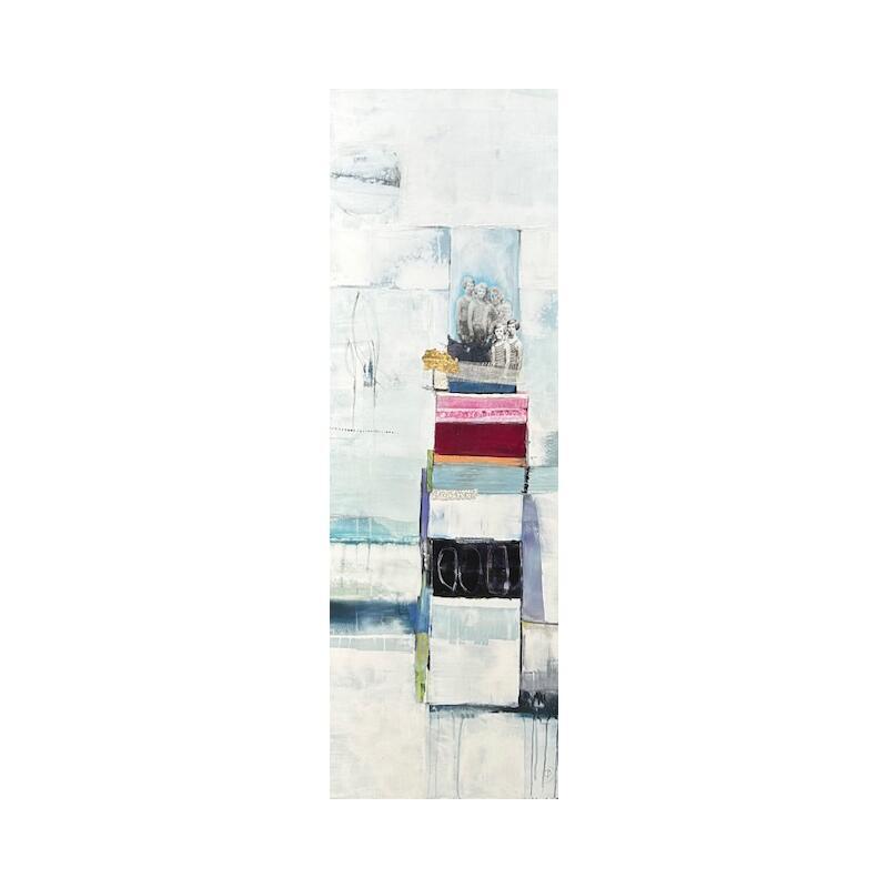 Gemälde Les facétieux von Lau Blou | Gemälde Abstrakt Acryl Collage Blattgold