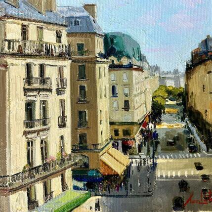 Peinture Avenue d’Élégance par Xanlar | Tableau Impressionnisme Huile Architecture, Société, Urbain