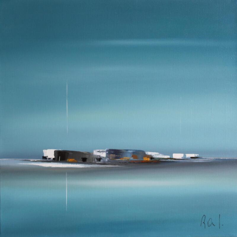 Peinture Impression marine 77 par Roussel Marie-Ange et Fanny | Tableau Figuratif Marine Minimaliste Huile