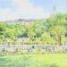 Peinture Paris, les jardins du Luxembourg par Decoudun Jean charles | Tableau Figuratif Urbain Aquarelle