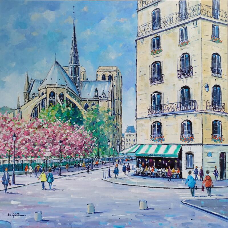 Painting NOTRE DAME DE PARIS ILE DE LA CITE by Euger | Painting Figurative Society Urban Life style Oil