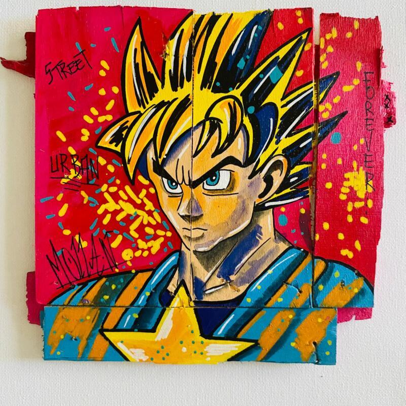 Painting NEW World by Molla Nathalie  | Painting Pop-art Pop icons Wood Acrylic Posca