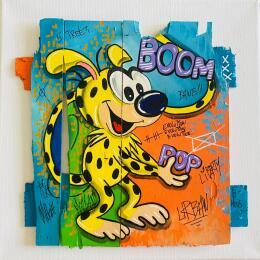 Gemälde Pop von Molla Nathalie  | Gemälde Pop-Art Acryl, Holz, Posca Pop-Ikonen