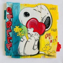 Painting Que du Love by Molla Nathalie  | Painting Pop-art Acrylic, Posca, Wood Pop icons