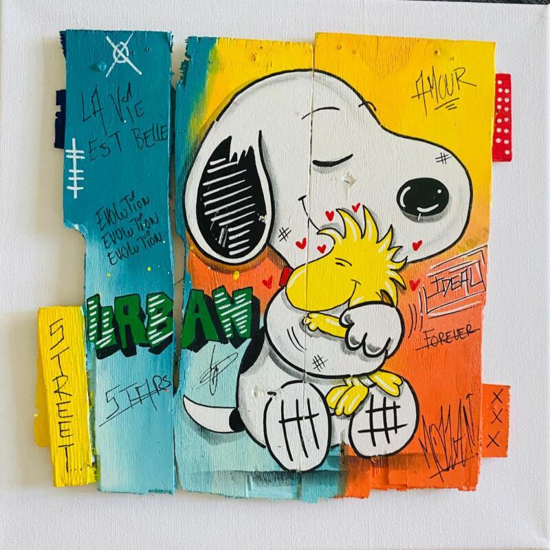 Peinture Amour par Molla Nathalie  | Tableau Pop-art Icones Pop Bois Acrylique Posca